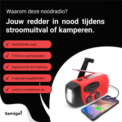 Noodradio met zaklamp